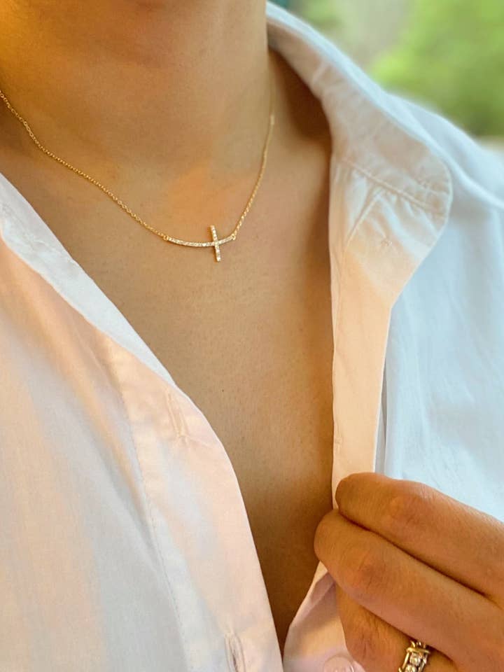 Shiny Side Cross Necklace and other Purchase Wholesale shiny. Free Returns & Net 60 Terms on Faire trending on Faire.