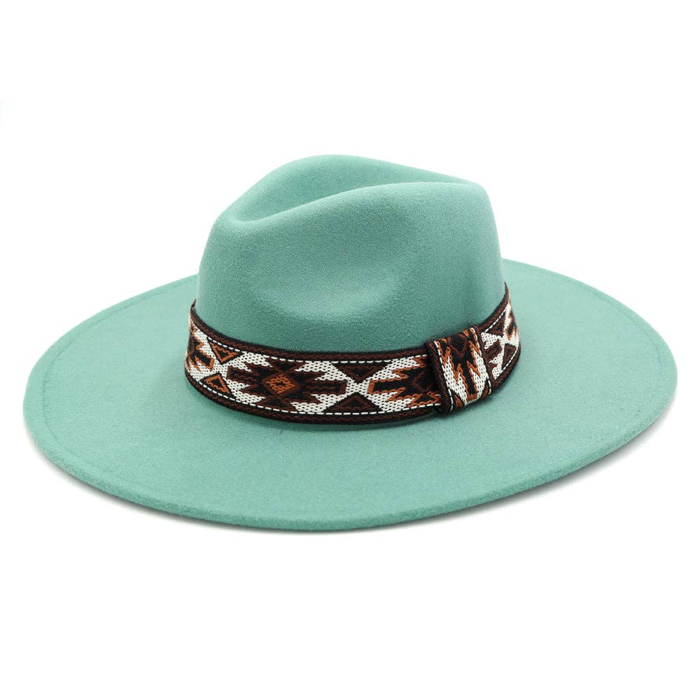 MiMi Wholesale - Wholesale Fedora - Women's - MH0086 Aztec Band Felt Fedora Hat6