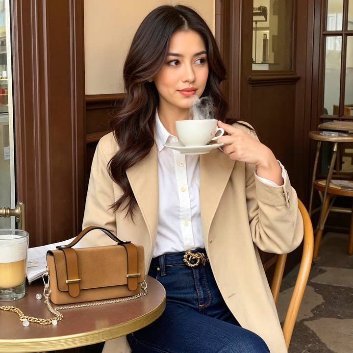 Suie Valentini srl - Wholesale Clutch Bag - Women's - Suede leather mini clutch bag with chain, Made in Italy, art. 1126291