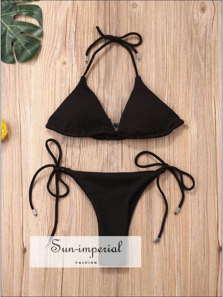 Sun Imperial - Wholesale Two-piece swimsuit – Women’s - Sun-Imperial Mint Green Ribbed Tie Side High Cut Halter1