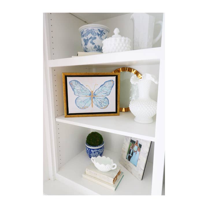 MK Decker Designs - Wholesale Art Print - Framed Mini "Classic Blue" Butterfly