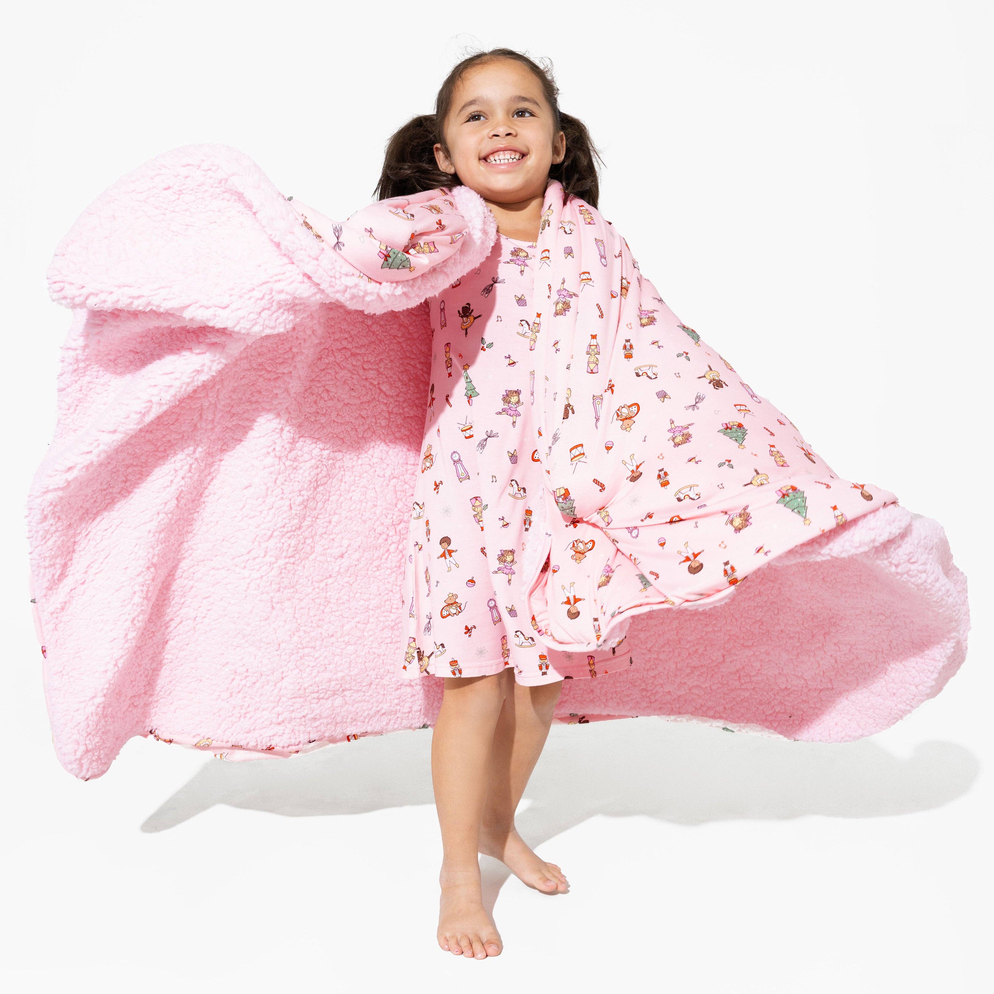 Bellabu Bear - Vendita all'ingrosso Coperta - Bambini e neonati - Coperta Sherpa di Bambù Rosa Schiaccianoci3