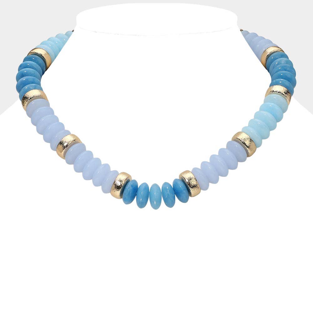 Sensibling Corp. - Wholesale Beaded/Pearl Necklace - Chunky Resin Disc Beaded Necklace12