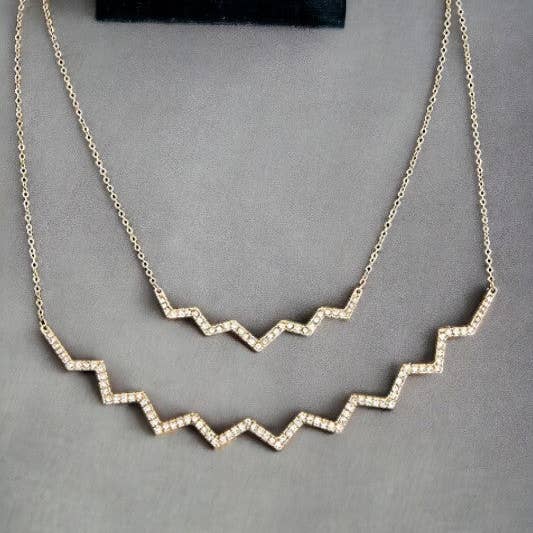 Andrea Bijoux - Wholesale Pendant/Charm Necklace - Zig Zag Layered Necklace