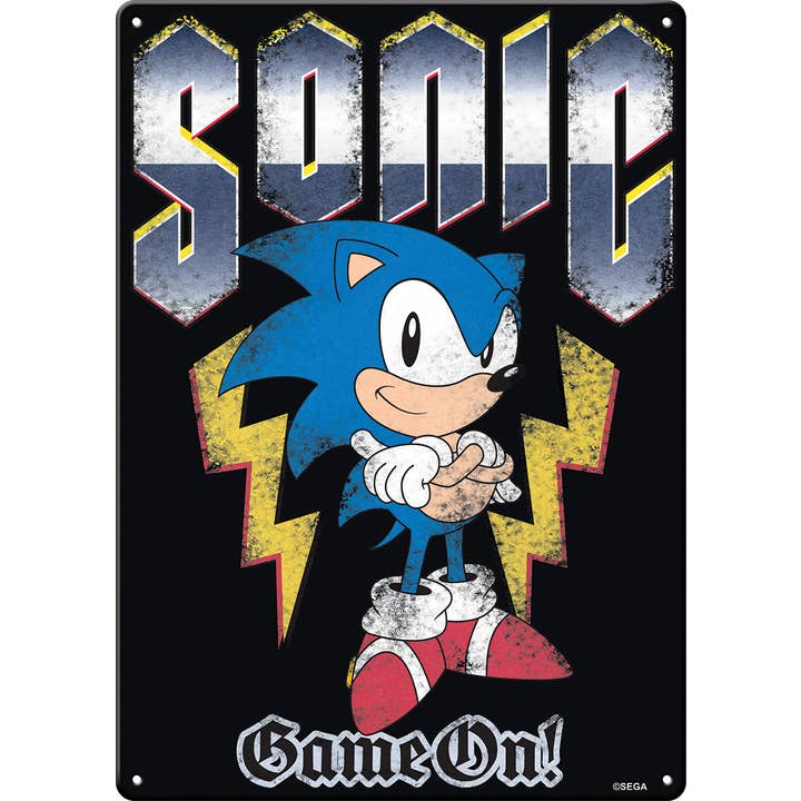 Sonic the Hedgehog Metal Sign (11.5" X 8.25") for wholesale by Ata-Boy