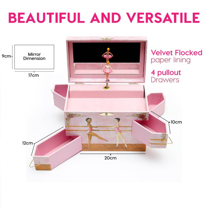 Enchantmints - Wholesale Jewelry Box/Organizer - Kids - Ballet School Musical Jewelry Box