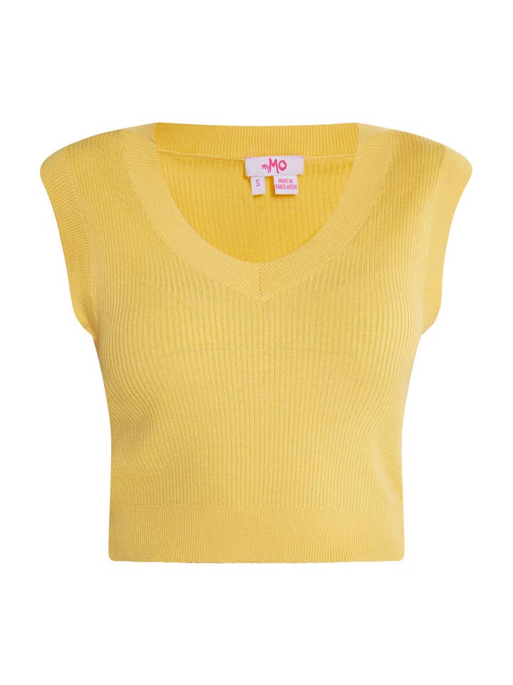 Chaleco de punto para mujer Mymo de viscosa recortado (12428576-MY010) para venta al por mayor de MO Streetwear