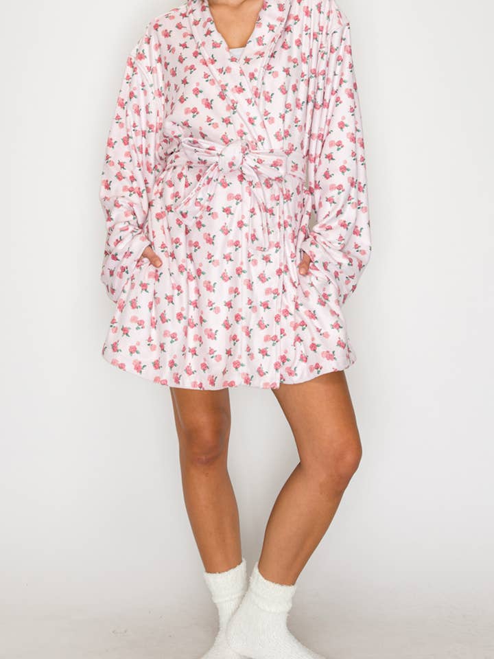 LoveLina - Wholesale Robe – Women's - Cozy Soft Flower Print Robe (LOANA1)4