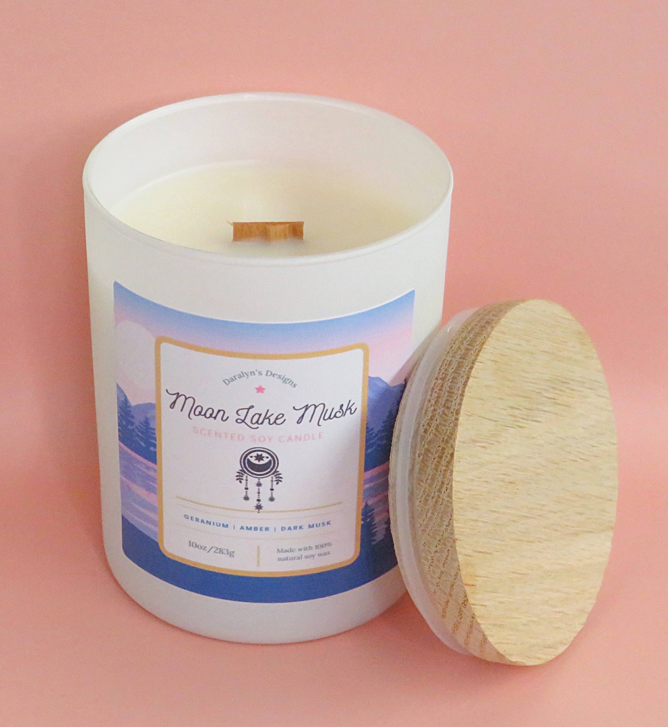 Daralyn's Designs - Wholesale Jar/Filled Candle - Coconut-Soy Creme Candle | 10oz  | Wooden Wick | All Natural11
