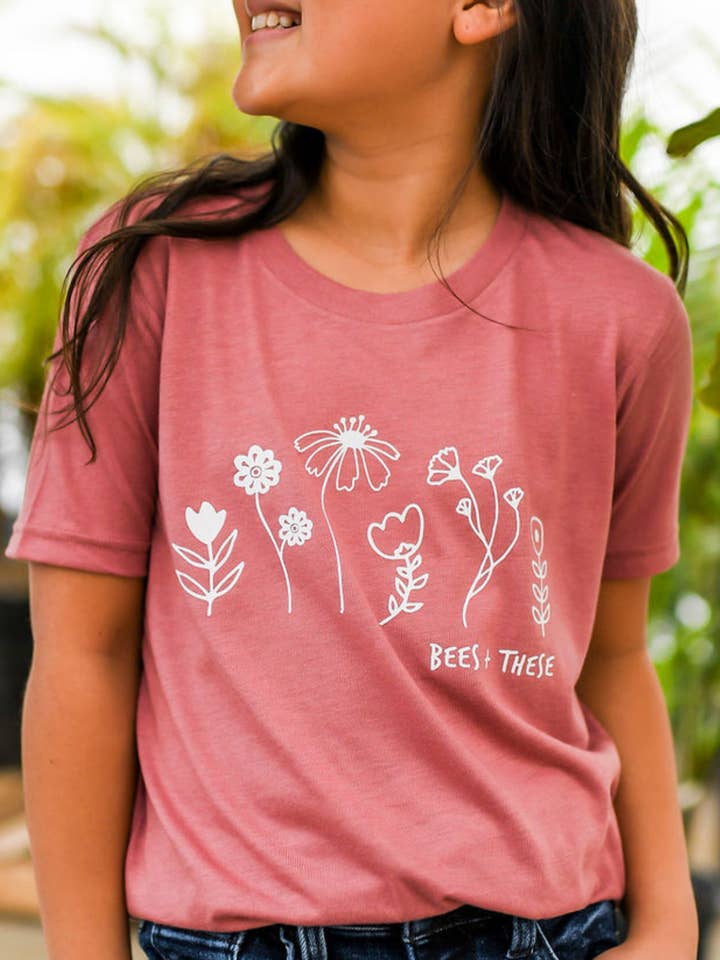 Bees + These Kids T-shirt | Eco-Friendly Pollinator Tee for wholesale by Nature Supply Co