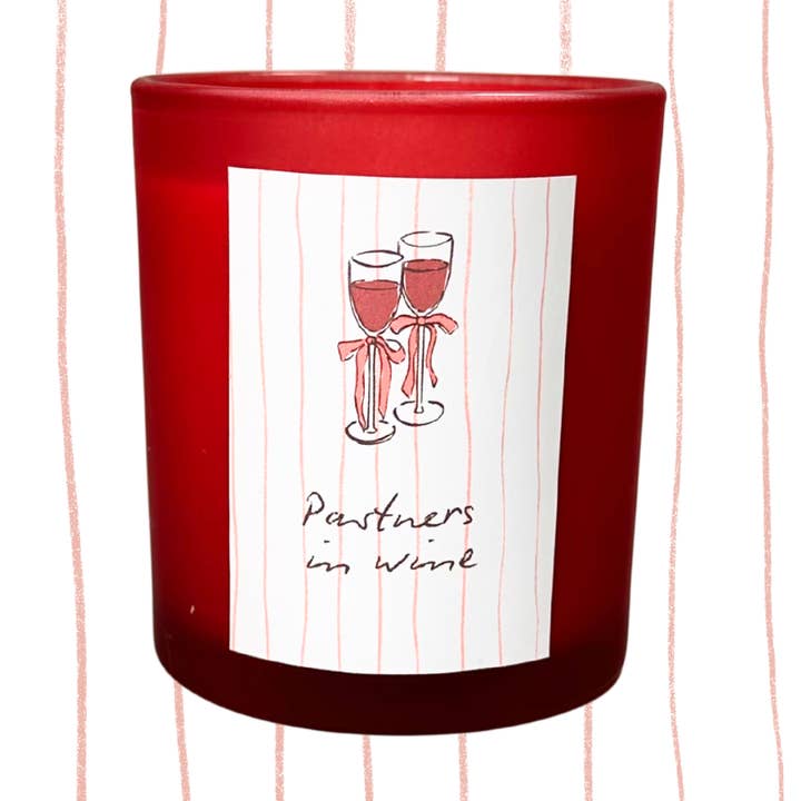 Bougie Partenaires en Vin Prosecco Rose pour la vente par Flamingo Candles