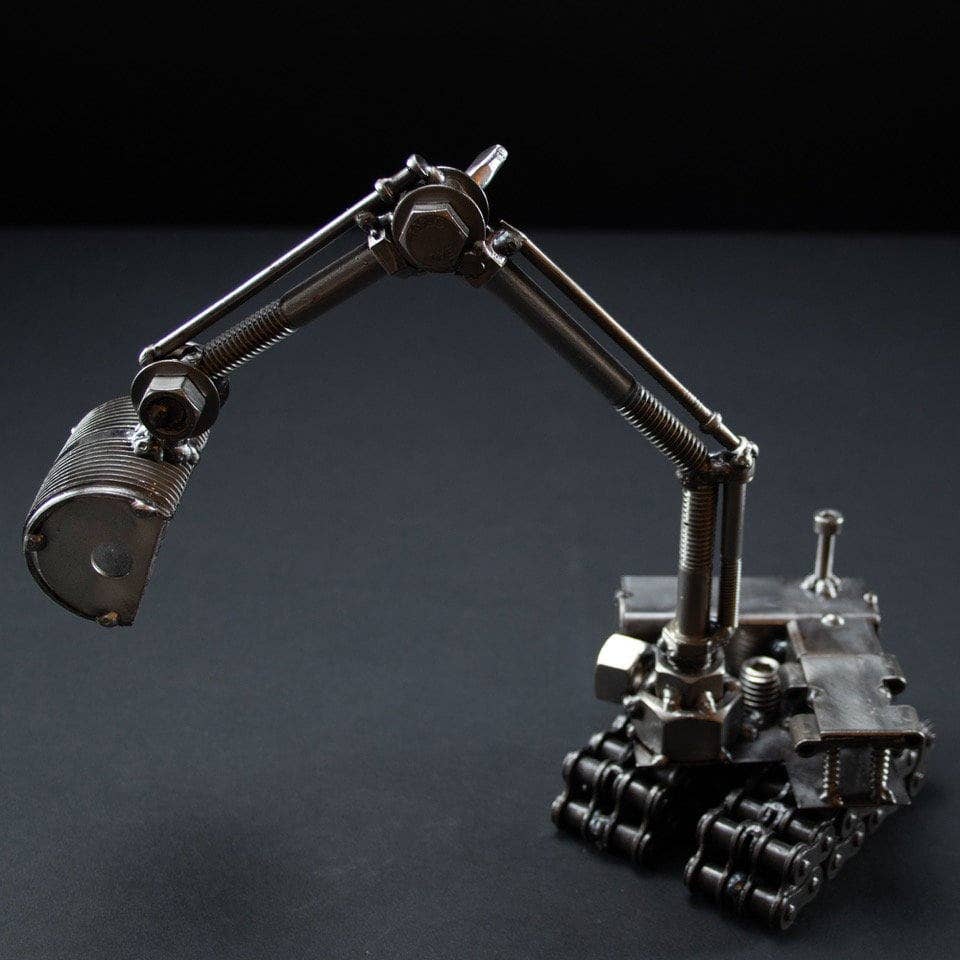 Metal Relic - Venta al por mayor Escultura - Figura de excavadora de acero, escultura de arte en metal5