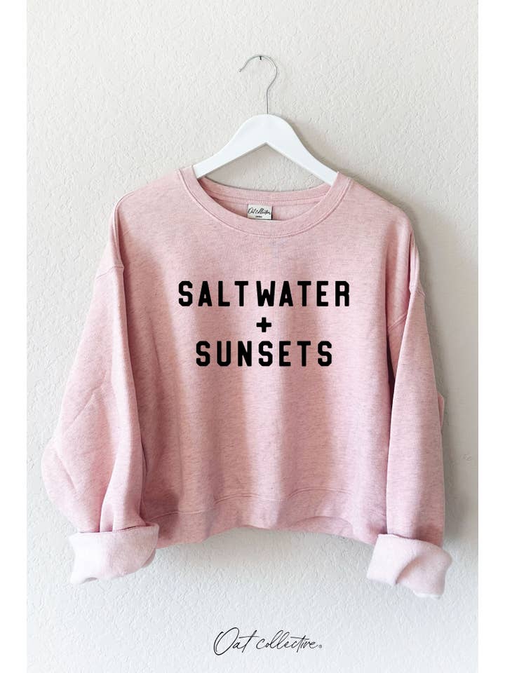 OAT COLLECTIVE - Wholesale Graphic Sweatshirt - Women's - SALT WATER AND SUNSETS Mid Graphic Sweatshirt