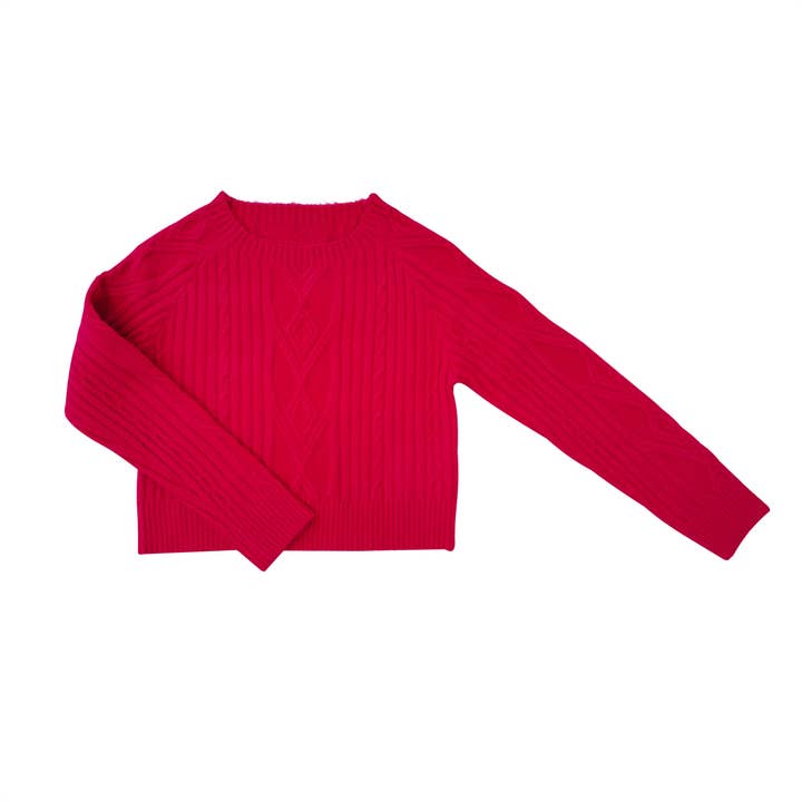 Jersey de punto trenzado fucsia AA para venta al por mayor de Little Olin