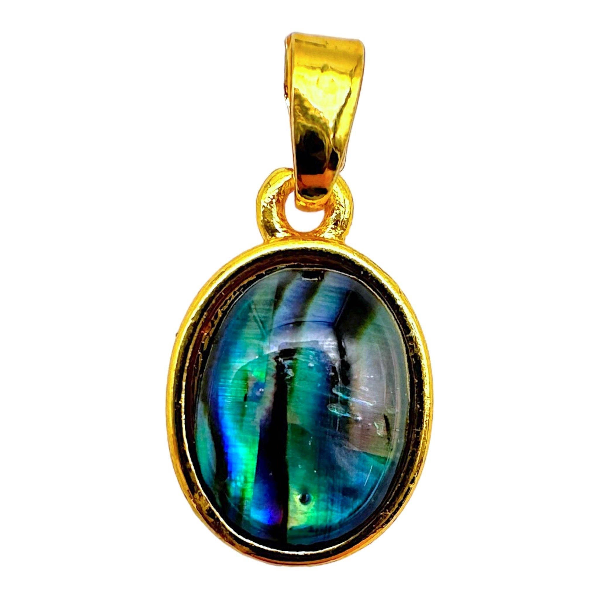 Foliesbijoux - Vente Breloques/médailles personnalisées - Pendentif coquille d’ormeau ovale 1 x 1 cm1