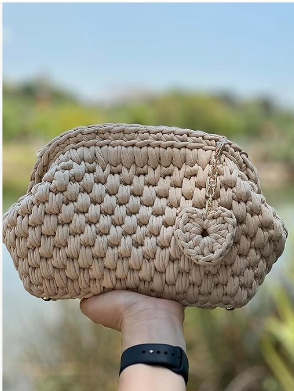 CHQEL - Vendita all'ingrosso Pochette - Donna - Chqel, pochette da sera in corda di paglia, da donna, fatta a mano all'uncinetto, per feste nuziali, borsa a tracolla formale con piccola patta1