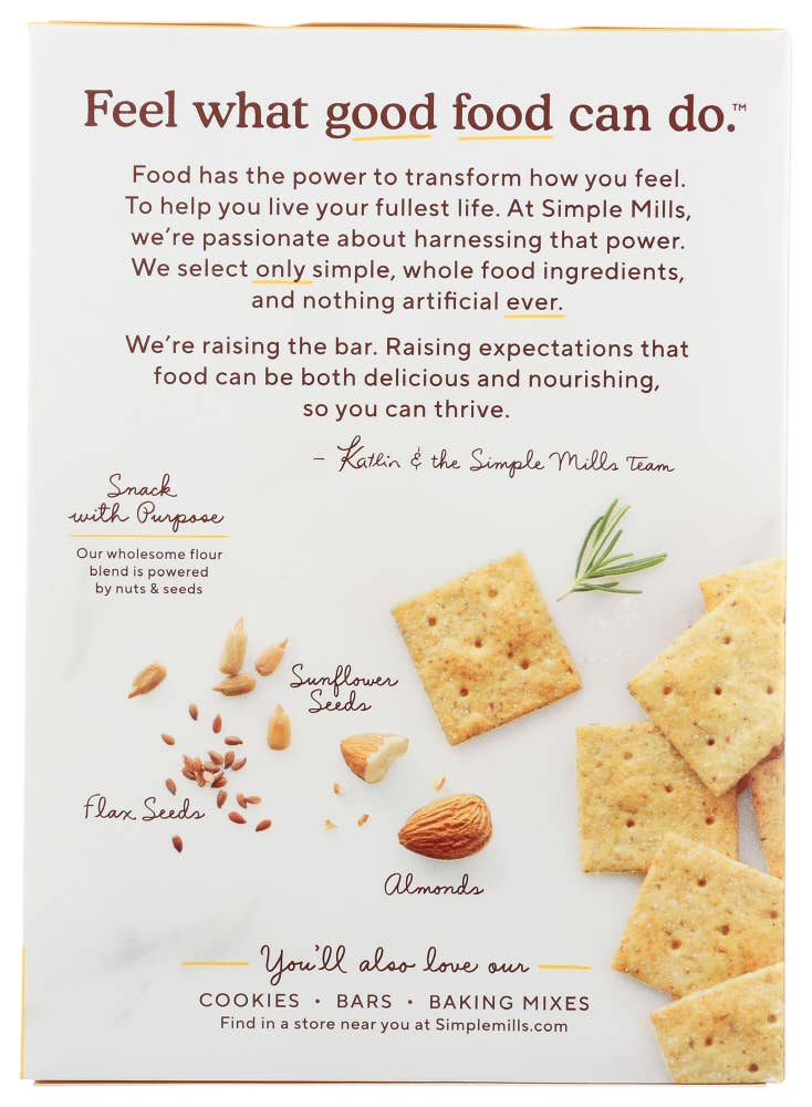 KeHE Distributors, LLC - Wholesale Crackers - Simple Mills Crackers Almond Flour Rosemary Sea Salt 4.25 oz1