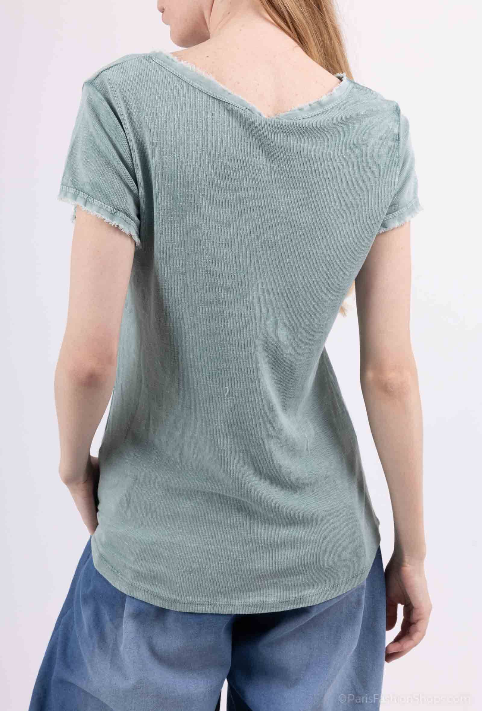 Pépouz' Paris - Wholesale T-Shirt - Women's - Washed cotton short-sleeve T-shirt PT250411