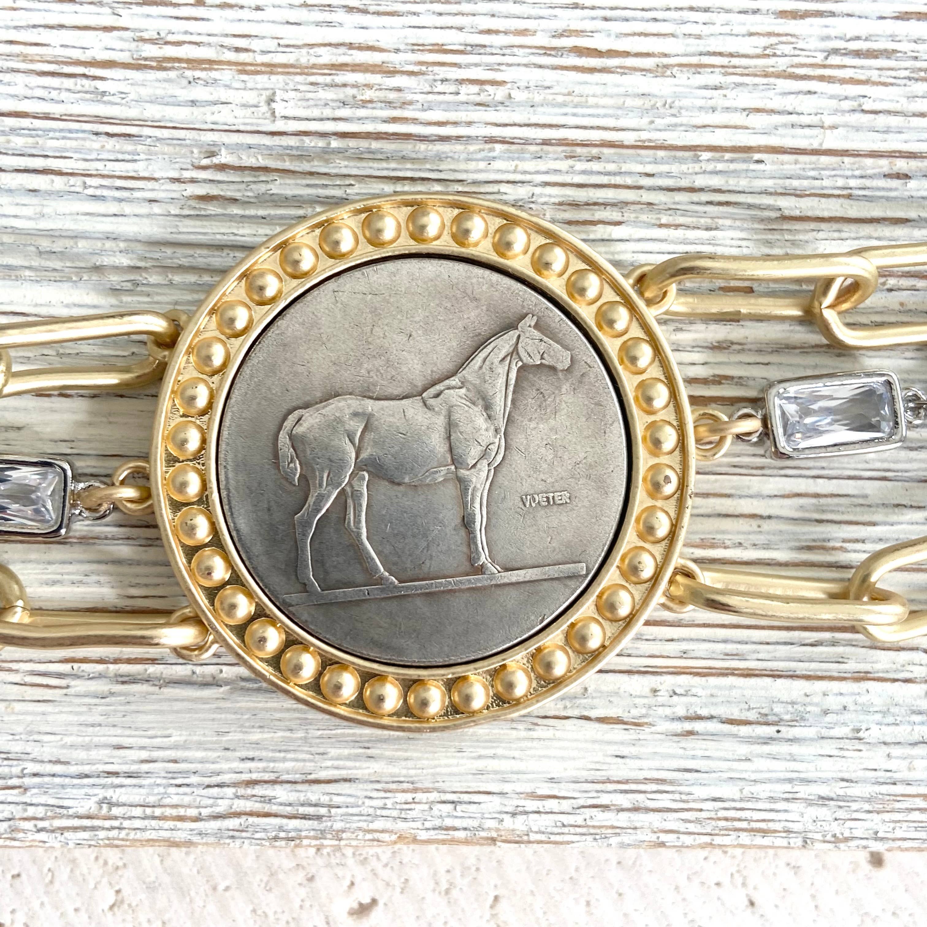 VB&CO Designs Handmade Jewelry - Wholesale Charm/Dangle Bracelet - Horse jewelry coin bracelet country western derby equestrian14