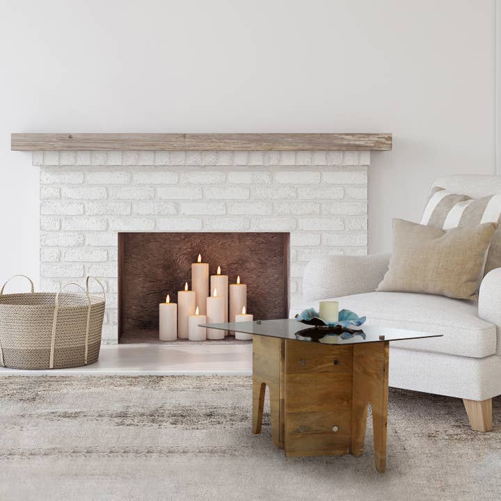 River of Goods - Wholesale Coffee Table - 32" Mildred Mid-Century Wood & Gray Glass Coffee Table7