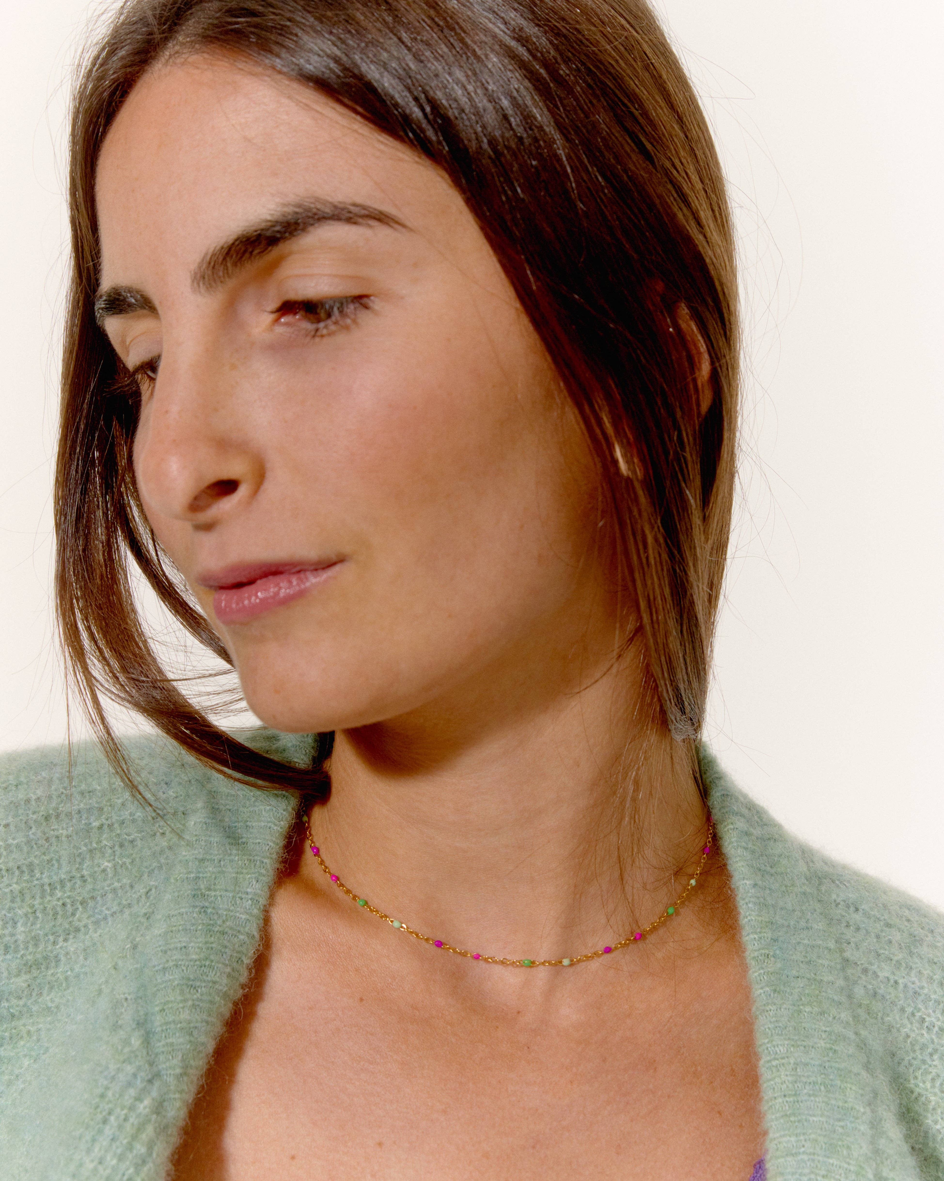 Palas - Wholesale Choker/Collar - Castelo Cassis - discreet beaded chain choker4