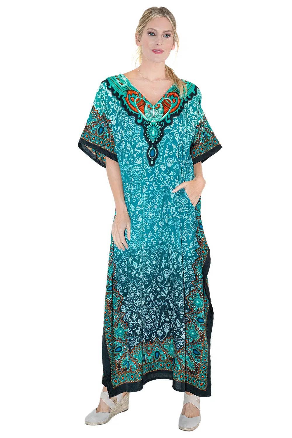 Miss Lavish London - Wholesale Kaftan - Women's - Women Long Kaftan Summer Caftan Dress, 4 Colors S-3XL, 10118