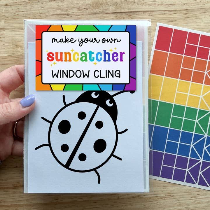 Ladybug Suncatcher Sticker Craft Kits for Kids for wholesale by Calenlou Crafts