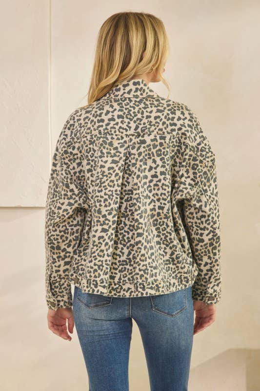 Pink Irene Wholesale - Wholesale Jacket - Women's - Leopard Printed Denim Jacket15