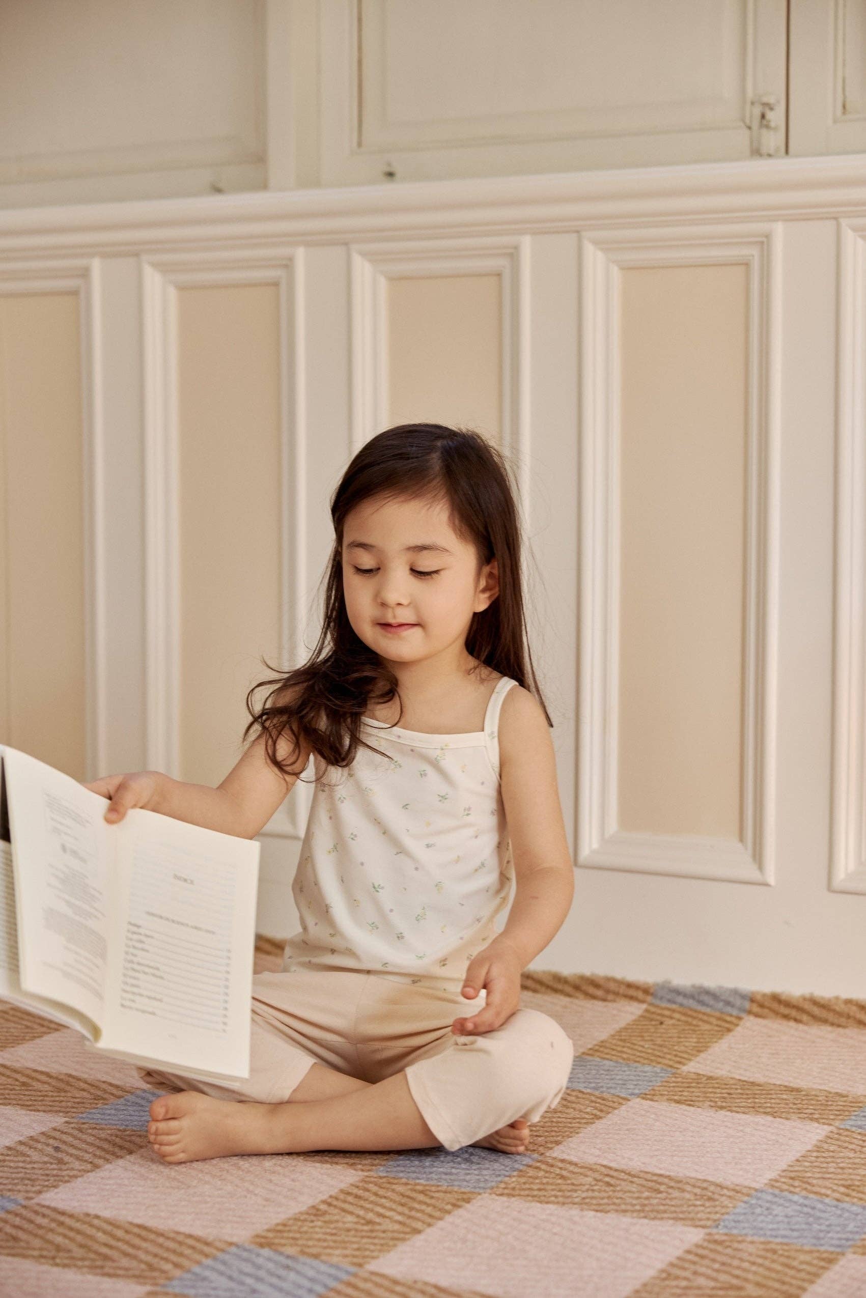 Norsu Organic - Wholesale Tank Top - Kids - Girls Organic Bamboo 2-piece Tank Top-Cream/Almond1