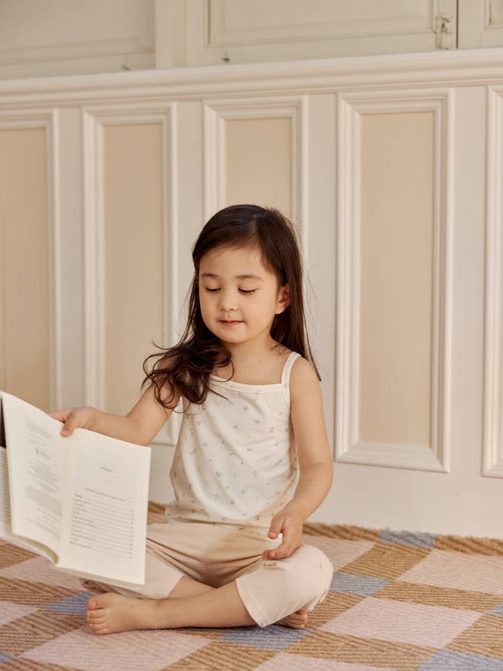 Norsu Organic - Wholesale Tank Top - Kids - Girls Organic Bamboo 2-piece Tank Top-Cream/Almond1