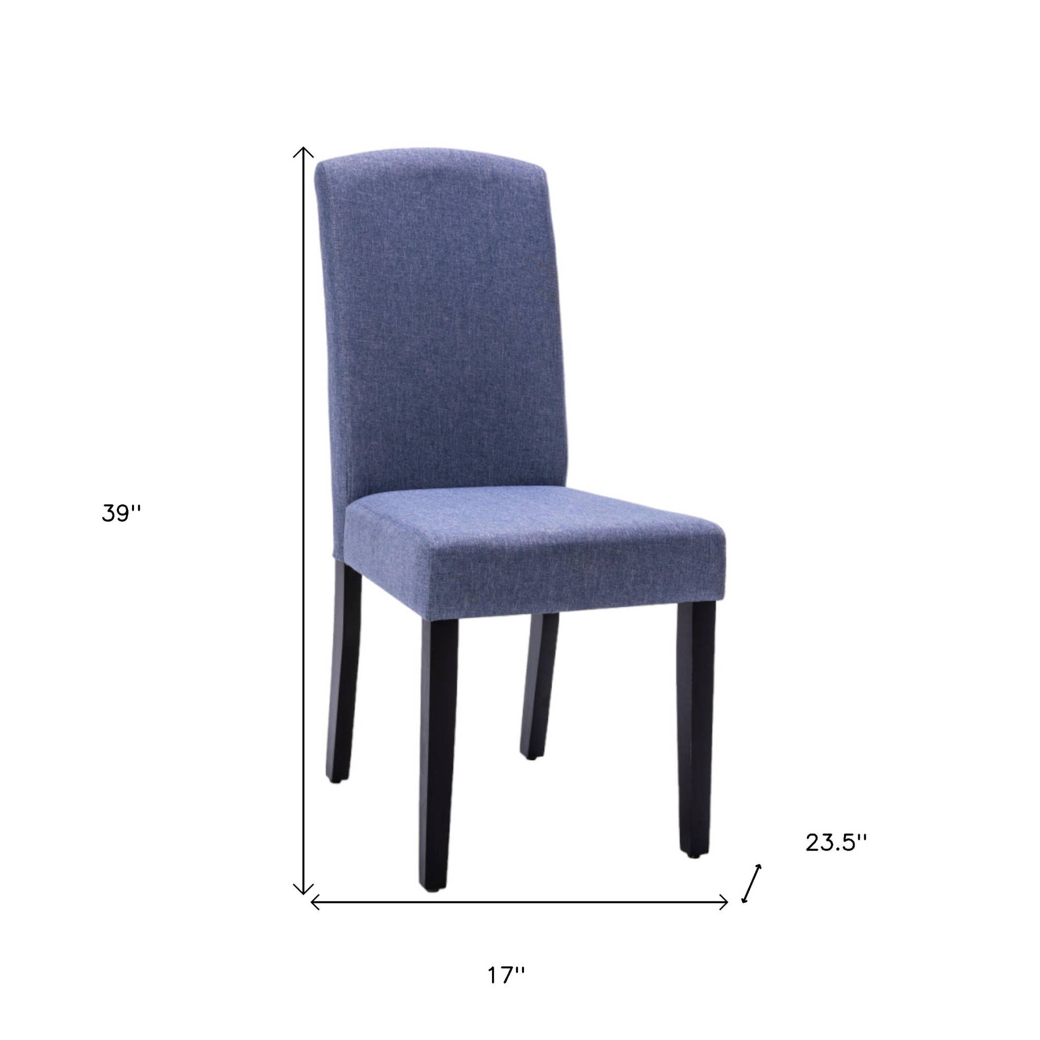 HomeRoots - Wholesale Chair - Set of 2 Navy Blue And Black Polyester Dining Parsons Chairs2