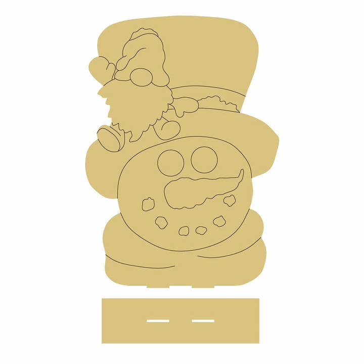 Schneemannkopf-Design von Lines, unlackierter Holzausschnitt, Stil 5 für den Großhandel von Diverse Woodworking