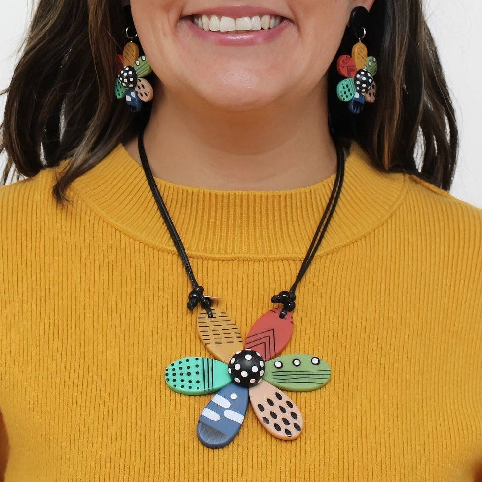 Sylca Designs - Wholesale Pendant/Charm Necklace - Garden of Color Flower Pendant Necklace1