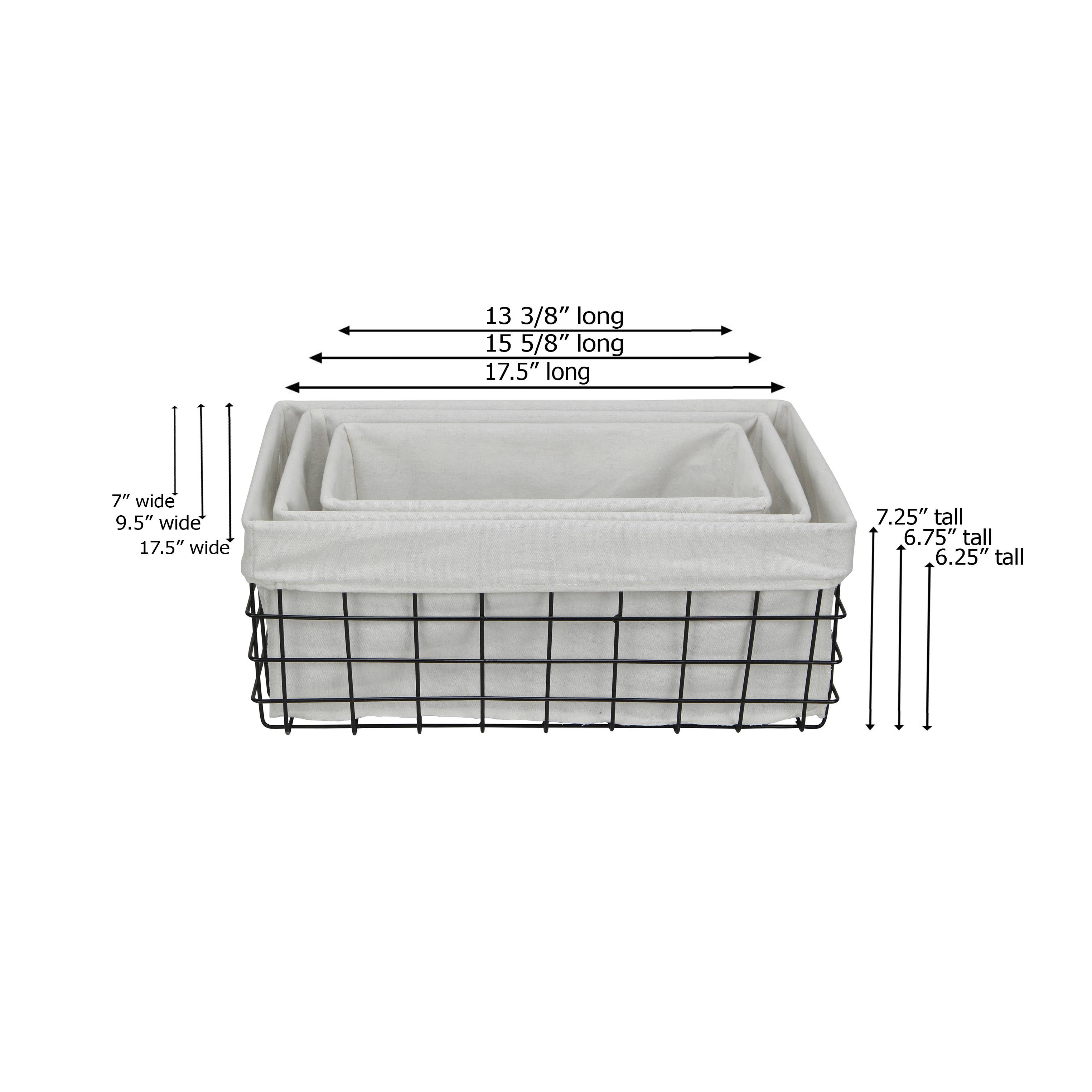 Cheungs Home Decor – Großhandel Korb – Esker Set mit 3 rechteckigen Körben aus beschichtetem Metalldraht4