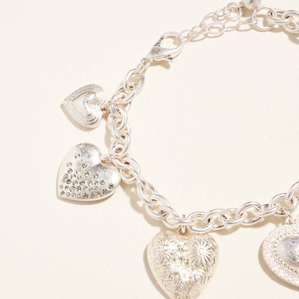 Designature New York - Wholesale Bedelarmbandje - Armband met ketting en hanger met meerdere harten en sluiting6