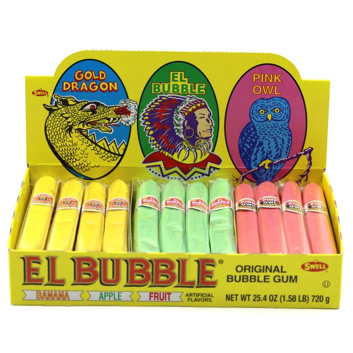 El Bubble Assorted Bubble Gum Cigar, 36ct Display for wholesale by Grandpa Joe's Candy Shop