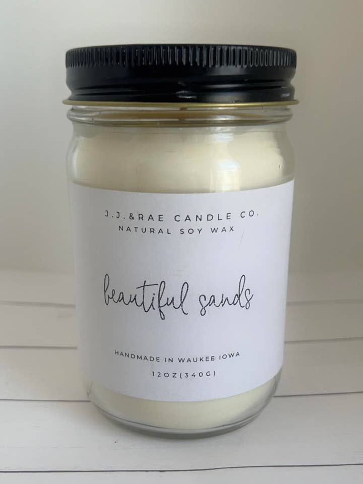 12oz Soy Wax Candle for wholesale by jj & rae candle co