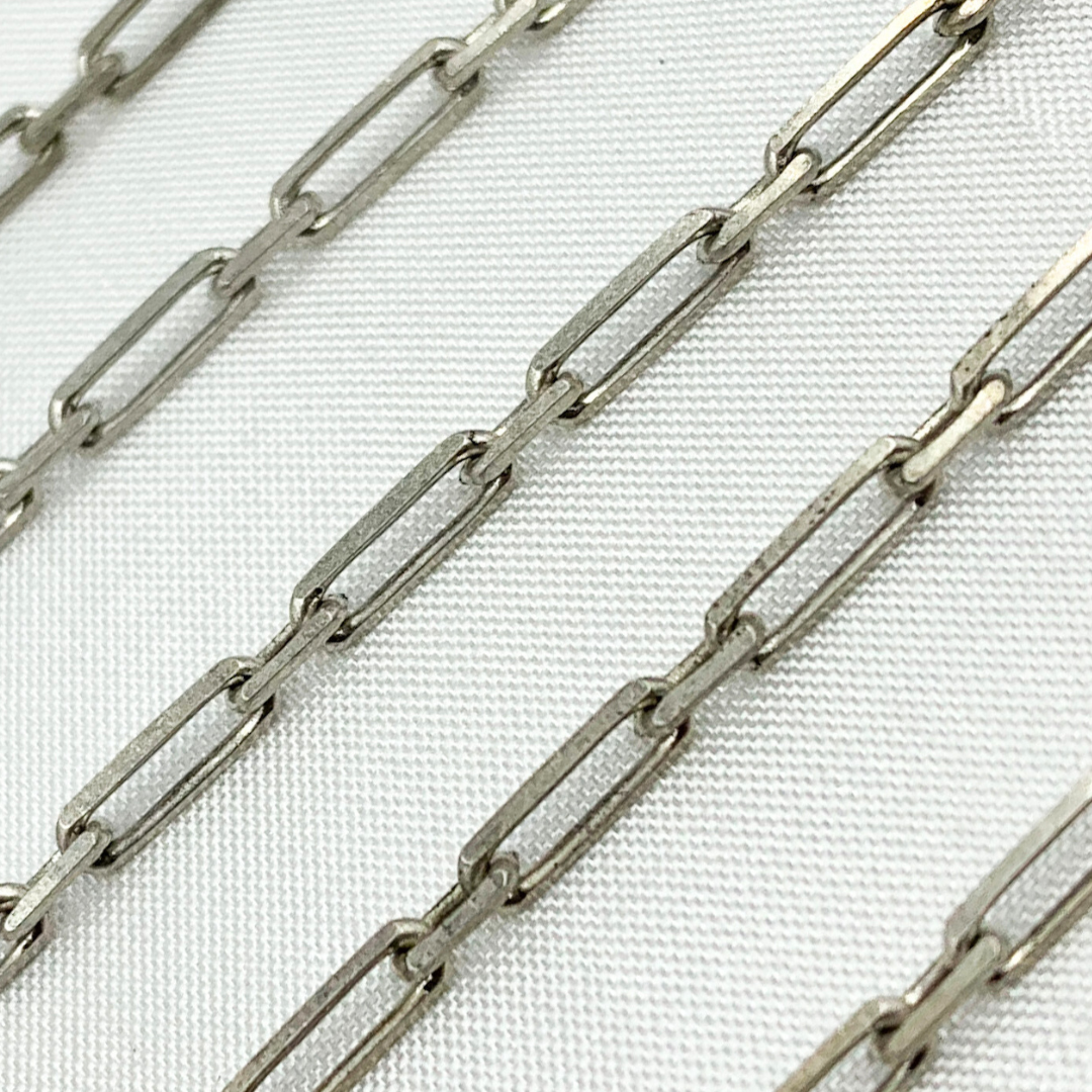 Tresor Jewelry Inc. - Wholesale Link & Chain Necklace - Z19OX. Oxidized Sterling Silver Diamond Cut Paperclip Chain1