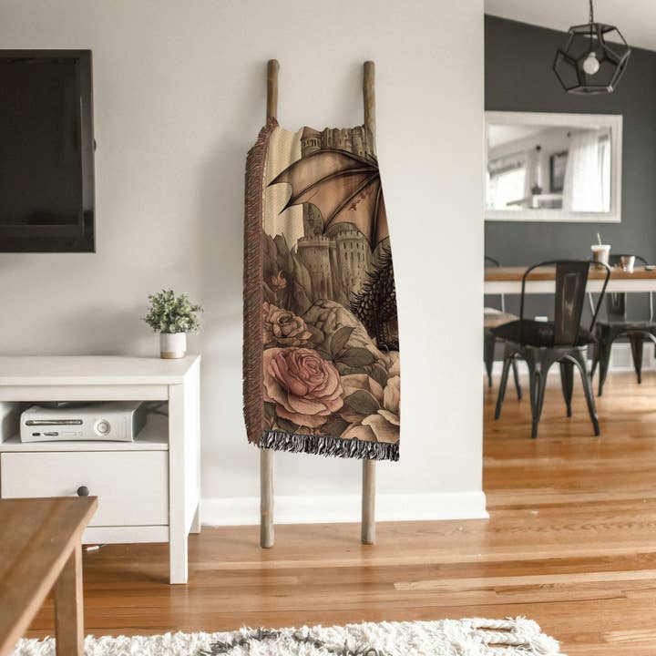 MagicMerchEmporium - Wholesale Throw Blanket - Mythical Dragon Woven Throw Blanket5