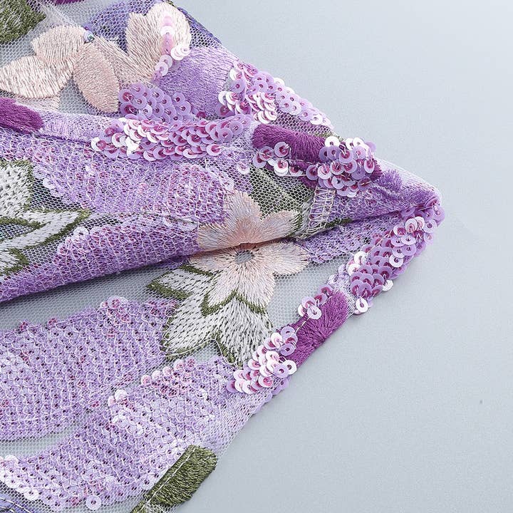 Pink 2S Hand-Embroidered Sequined Floral Tube Top Slit Maxi Dress for wholesale on Faire10