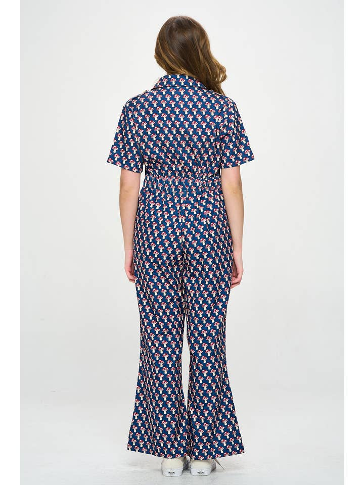 SM WARDROBE - Wholesale Jumpsuit - Women's - MUSHROOM PRINT CORDUROY JUMPSUIT OVERALL11