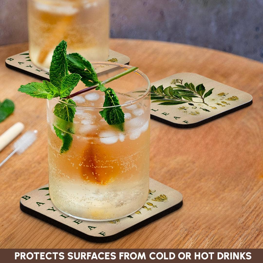 3dRose - Wholesale Coasters - 3dRose, Bay Leaf Kitchen Art - Bay Leaves Tree Herb Plant Print Cooking Gift, Coaster9