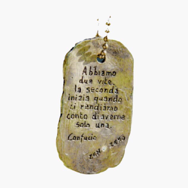 Confucius Zenit Gold 2pt Diamond Manifesto Necklace for wholesale by zen-zero