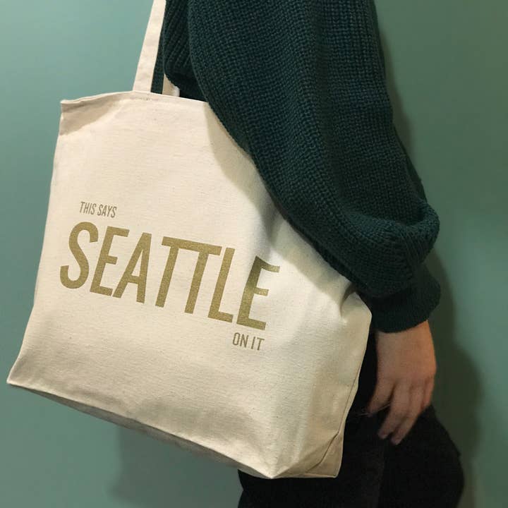 Tote Bag - This Says Seattle On It for wholesale by Ugly Baby