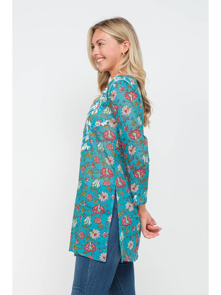 Raj Trading & Imports (USA) Inc. - Vente Tunique – femme - Tunique brodée imprimée Jackie1