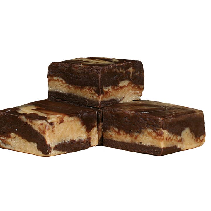 Chocolate Peanut Butter Fudge (Trays) for wholesale by Country Fresh Food & Confections, Inc.