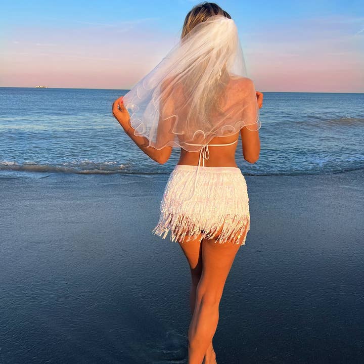 Atventure - Wholesale Veil - Women's - Bridal Wedding veil | Last Rodeo bachelorette bridal shower gift Nashville bachelorette disco cowgirl bachelorette veil short veil curly
