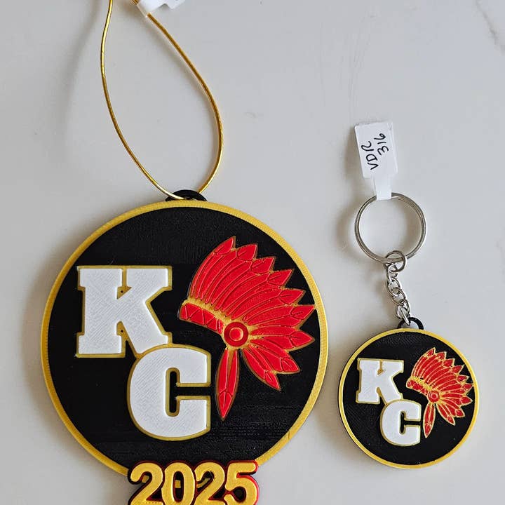 KC Chiefs Football Ornament Keychain for wholesale by BAHA RANCH WESTERN WEAR