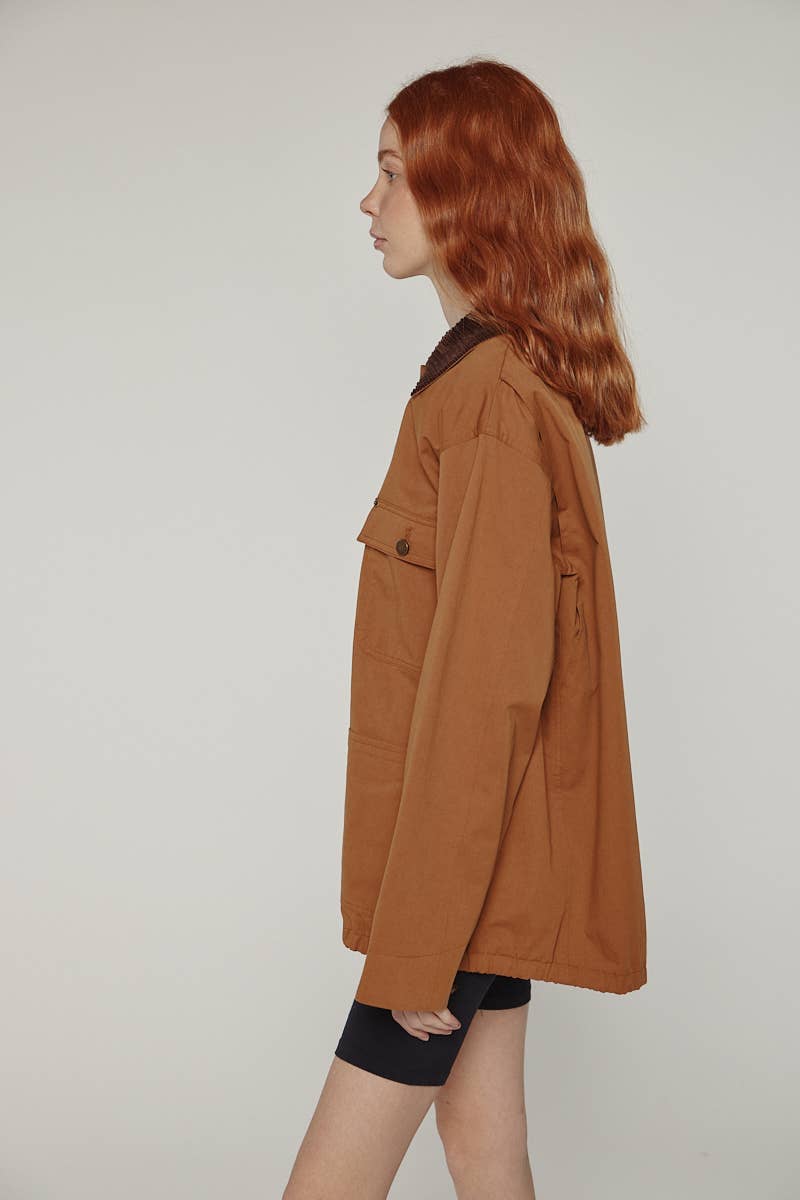 Brown Cotton worker jacket for wholesale on Faire11