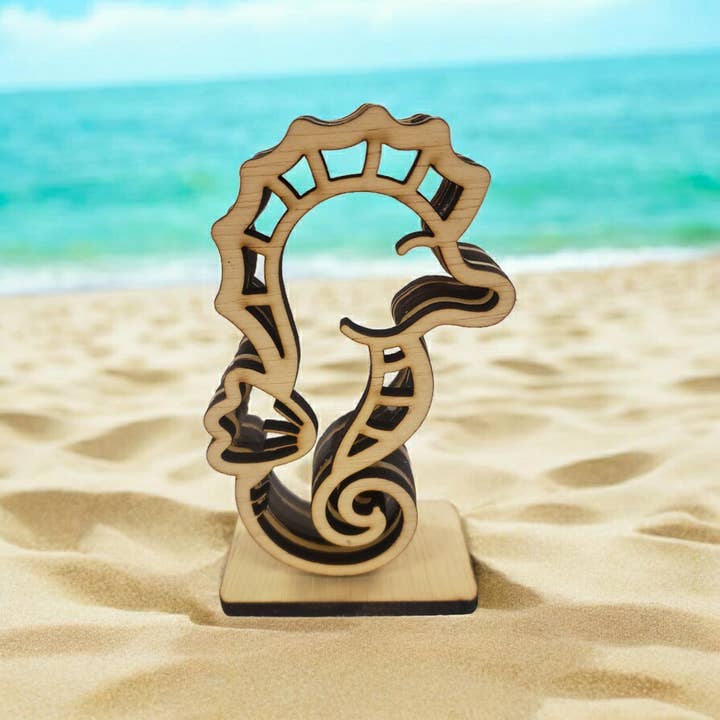 Sea Glass Displays – Engroshandel Pyntekasse – Seahorse Sea Glass Shadowbox Display 4 stilarter Flerfarvet1